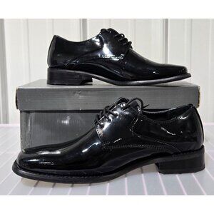 Zengara Oxford Black Lace Up Tuxedo Dress Shoes Model Z30028 -- Men's Size 8 M
